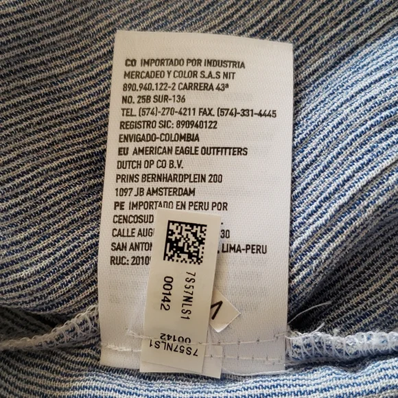 American Eagle Outfitters Deep V Blue & White Stripe Ruffle Top XS - Picture 8 of 12